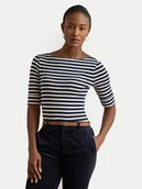 Bluzki damskie - LAUREN RALPH LAUREN Bluzka 200980041002 Biały Slim Fit - miniaturka - grafika 1