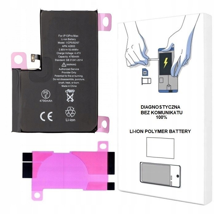 BATERIA DO iPHONE 13 PRO MAX 4650 mAh BEZ KOMUNIKATU WIĘKSZA POJEMNOŚĆ