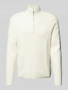 Sweter z dzianiny o kroju relaxed fit z efektem prążkowania - Swetry męskie - miniaturka - grafika 1