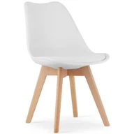 Krzesła - Komplet białych skandynawskich krzeseł z poduszką 4 szt. C4-Z33 - miniaturka - grafika 1