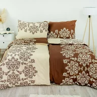 Pościel - Stanex Pościel satynowa Venzel brązowy, 140 x 220 cm, 70 x 90 cm - miniaturka - grafika 1