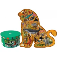 Puzzle - Import LEANToys Puzzle Świat Zwierząt 280 Elementów Okrągłe Pudełko LT-7787-0 - miniaturka - grafika 1