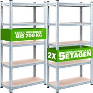 Szafy i regały magazynowe - Wytrzymały zestaw 2 półek 170x75x30cm ocynkowany 350kg - miniaturka - grafika 1