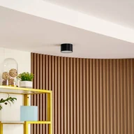 Lampy sufitowe - Reflektor LED Lindby Nivoria, 11 x 6,5 cm, czarny piaskowy, aluminium - miniaturka - grafika 1