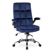 Fotele i krzesła biurowe - Granatowy nowoczesny fotel z ruchomymi podłokietnikami - Mevo 3X - miniaturka - grafika 1