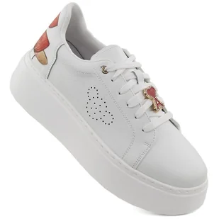 Skórzane półbuty sportowe na platformie białe Vinceza 89101 - Półbuty damskie - miniaturka - grafika 1