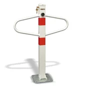 Wyposażenie miejsc publicznych - B2B Partner Blokada parkingowa - słupek, motylek, składany, biały 19122 - miniaturka - grafika 1