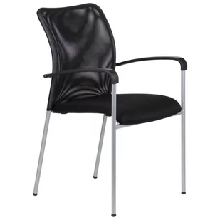 Fotel biurowy, krzesło biurowe Krzesło konferencyjne HN-7501/AL CZARNY - Fotele i krzesła biurowe - miniaturka - grafika 1