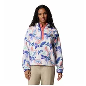 Bluzy sportowe damskie - Bluza damska Columbia Helvetia™ II Printed Cropped Half Snap Rozmiar: M / Kolor: biały/niebieski - miniaturka - grafika 1