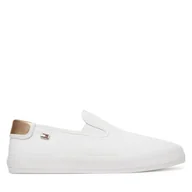 Trampki damskie - Tenisówki Tommy Hilfiger Vulc Canvas Slip-On Sneaker FW0FW08645 Biały - miniaturka - grafika 1