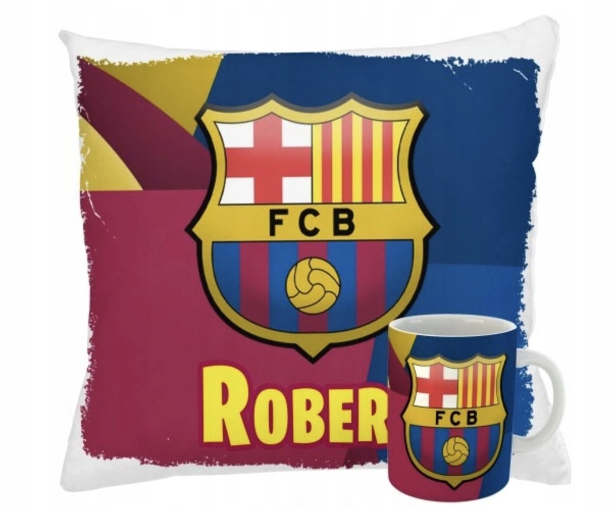 ZESTAW PODUSZKA + KUBEK Prezent FC BARCELONA YAMAL + IMIĘ 19