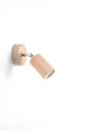 Lampy ścienne - Sollux Lighting Kinkiet BERG naturalne drewno PEACH PUFF - miniaturka - grafika 1