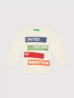 Bluzy dla chłopców - Benetton United Colors Of Bluzka 3ATNC15F2 Beżowy Regular Fit - grafika 1