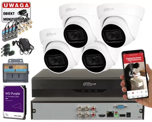 Inteligentny monitoring 4 kamery Dahua HAC-HDW1800TL-A-0280B 8MPx Wizsense Mikrofon - Zestawy do monitoringu - miniaturka - grafika 1