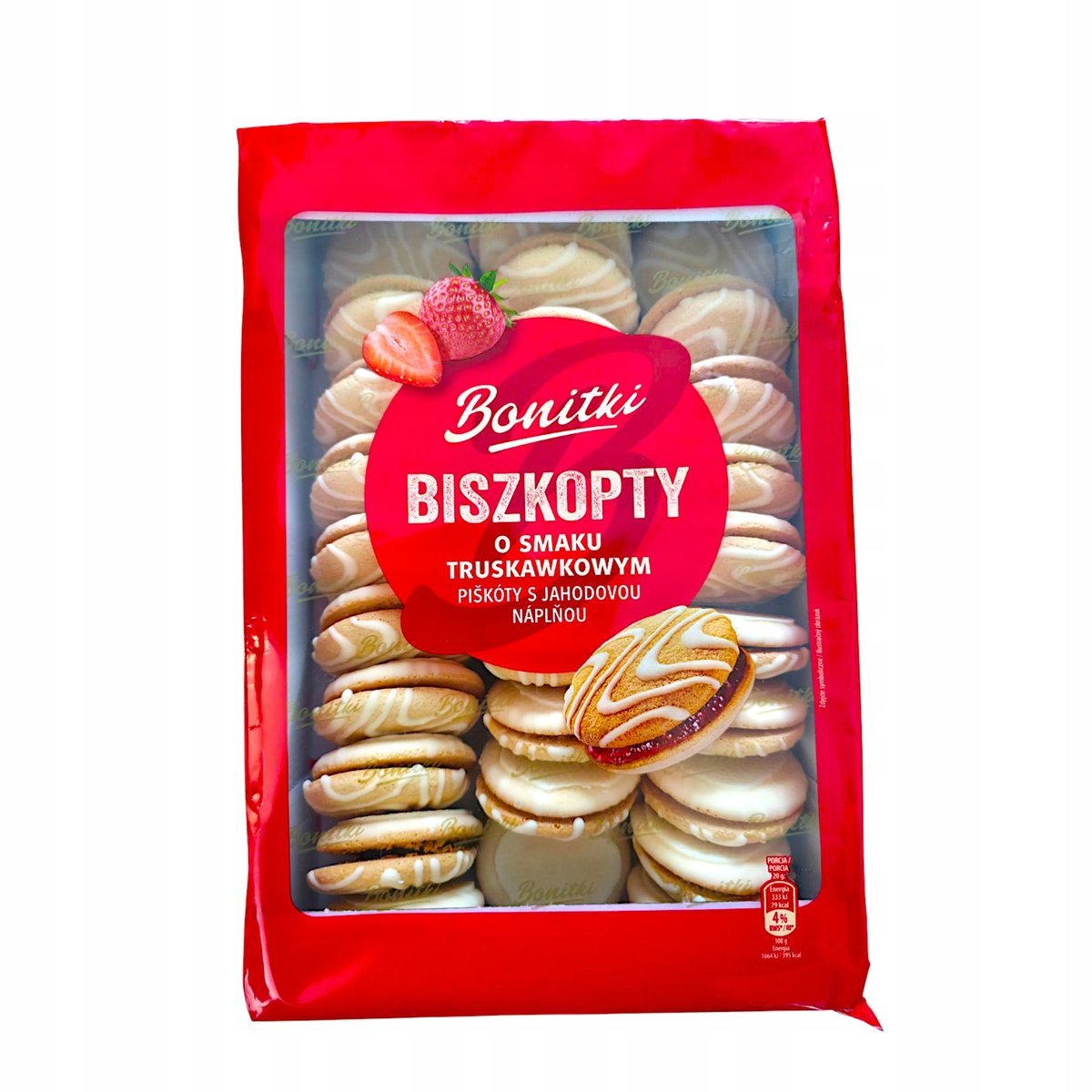 Biszkopty Bonitki 600g o smaku truskawkowym