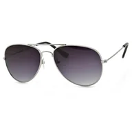 Okulary przeciwsłoneczne - Juniorskie Okulary Aviator srebrno-fioletowe Pilotki przeciwsłoneczne STPJ-10A - miniaturka - grafika 1