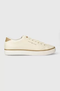 Tommy Hilfiger tenisówki skórzane TH HI VULC CORE LOW LEATHER ESS męskie kolor beżowy FM0FM05041 - Trampki męskie - miniaturka - grafika 1