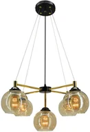 Lampy sufitowe - Vivien lampa wisząca 5xE27 czarna/złota 6301/5 BL TR - miniaturka - grafika 1