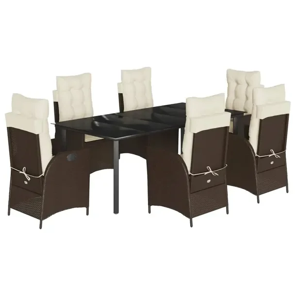 Zestaw Mebli Ogrodowych Rattan PE, Stół 200x100x74 cm, Krzesła 57x61x93