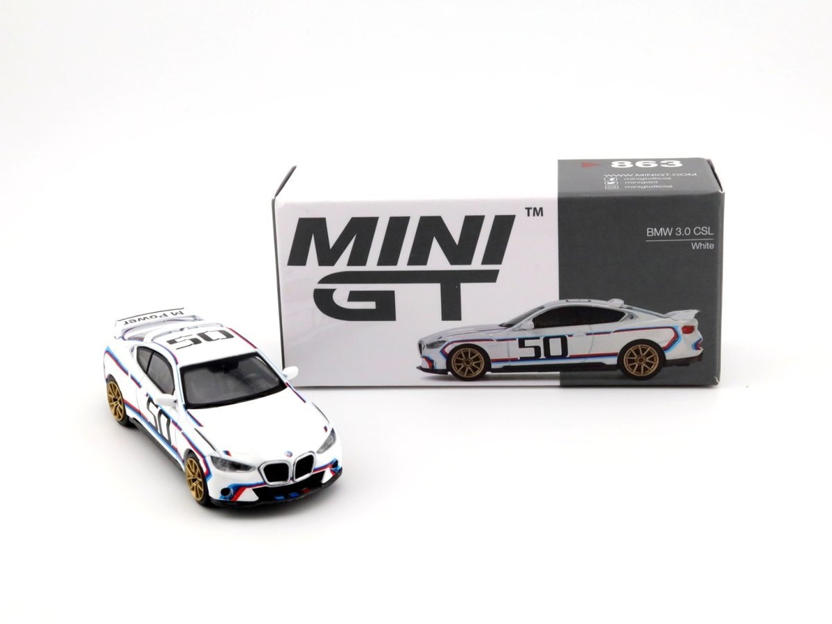 MINI GT BMW 3.0 CSL White LHD MGT00863-L MiniGT