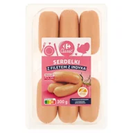 Kiełbasa i wędliny - Carrefour Classic Serdelki z filetem z indyka 300 g - miniaturka - grafika 1