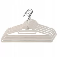 Wieszaki i stojaki - Wieszaki Na Ubrania Flokowane 5 Sztuk Jasnoszare - miniaturka - grafika 1