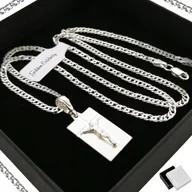 Biżuteria dla dzieci - SREBRNY ŁAŃCUSZEK PR. 925 MEDALIK PREZENT NA KOMUNIĘ CHRZEST BIERZMOWANIE - miniaturka - grafika 1