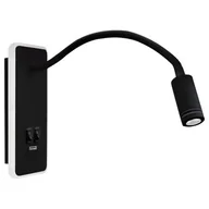 Lampy ścienne - Milagro Lampka nocna BASE 8W+2W BLACK ML6352 - miniaturka - grafika 1