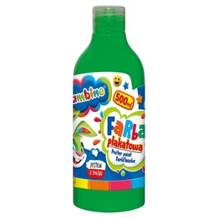 Bambino Duża Farba Plakatowa W Butelce Szkolna Przedszkolna 500ml Zielona - Szkolne artykuły papiernicze - miniaturka - grafika 1