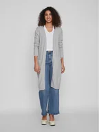 Swetry damskie - Vila Kardigan Ril 14042770 Szary Regular Fit - miniaturka - grafika 1