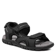 Sandały damskie - Geox Sandały U S.Strada D U8224D 050AU C9310 Black/Stone - miniaturka - grafika 1