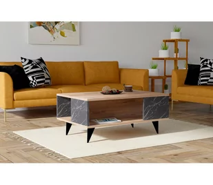 Stolik kawowy YUKA 39,5x90 cm brązowy/czarny - Ławy i stoliki kawowe - miniaturka - grafika 1