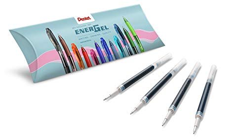 Pentel LR7-CX wkład do długopisów EnerGel, końcówka kulkowa 0,7 mm = grubość linii 0,35 mm, niebieski, 4 sztuki