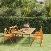 Leżaki ogrodowe - Składane krzesła ogrodowe, 6 szt., lite drewno akacjowe - miniaturka - grafika 1
