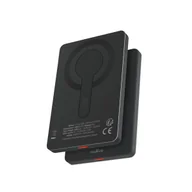 Powerbanki - MAXLIFE POWER BANK BEZPRZEWODOWY MXPB-05 20W PD 5000 MAH MAGNETYCZNY CZARNY - miniaturka - grafika 1