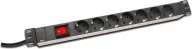 Listwy zasilające - Aluminum outlet strip with switch | DN-95402 | Sockets quantity 7 - miniaturka - grafika 1