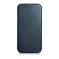 Etui i futerały do telefonów - iCarer CE Oil Wax Premium Leather Folio Case skórzane etui iPhone 14 Pro z klapką magnetyczne MagSafe niebieski (AKI14220706-BU) - miniaturka - grafika 1