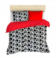 Pościel - pościel z polaru 200x200 + 2 poszewki P 307-8 DUO dalmatyńczyk / czerwony - miniaturka - grafika 1