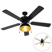 Wentylatory sufitowe - QAZQA Industrialny wentylator sufitowy czarny - Magna - miniaturka - grafika 1