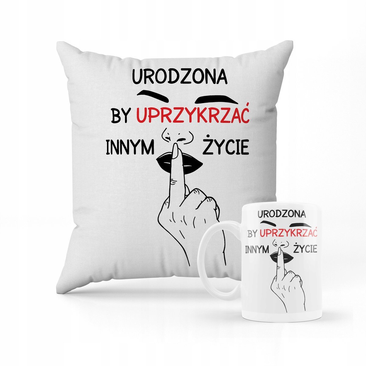 ZESTAW PODUSZKA + KUBEK prezent dla żony + IMIĘ