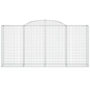 vidaXL Kosze gabionowe, 9 szt, 300x50x140/160 cm, galwanizowane żelazo - Ogrodzenia - miniaturka - grafika 5