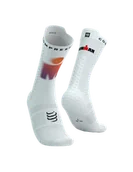 Skarpetki kolarskie - COMPRESSPORT Skarpetki rowerowe PRORACING SOCKS V4 BIKE IRONMAN 2025 white/sunset - miniaturka - grafika 1