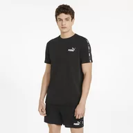 Koszulki sportowe męskie - Męski t-shirt PUMA ESS+ Tape Tee - czarny - miniaturka - grafika 1