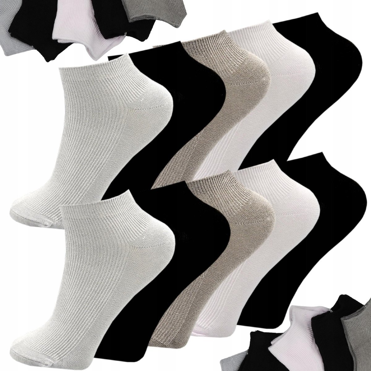 10x Skarpety Damskie Bezuciskowe Krótkie Stopki Kolorowe Bawełniane 39/41