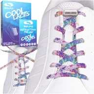 Akcesoria obuwnicze - Sznurowadła elastyczne bez wiązania z zapinkami wielokolorowy z brokatem - miniaturka - grafika 1