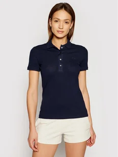 Lacoste Polo PF5462 Granatowy Slim Fit - Koszulki i topy damskie - miniaturka - grafika 1