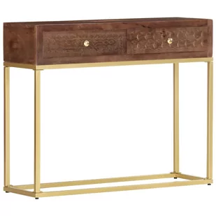 vidaXL vidaXL Stolik typu konsola, 90 x 30 x 75 cm, lite drewno mango - Konsole i sekretarzyki - miniaturka - grafika 1