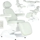 Fotele kosmetyczne - Fotel kosmetyczny elektryczny Karim 4 silniki pedicure szary - miniaturka - grafika 1