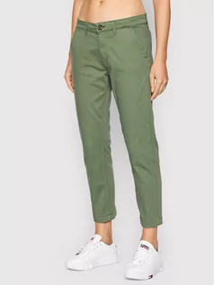Spodnie damskie - Pepe Jeans Chinosy Maura PL211547 Zielony Slim Fit - grafika 1