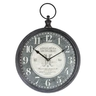 Zegary - Atmosphera Zegar do kuchni salonu ścienny metalowy szary 40 cm B07H9D7CLY - miniaturka - grafika 1